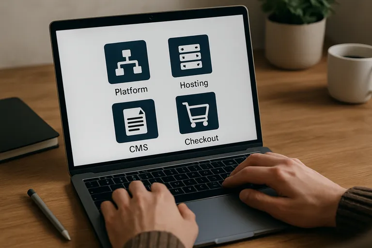 Kernonderdelen: platform, hosting, CMS en checkout